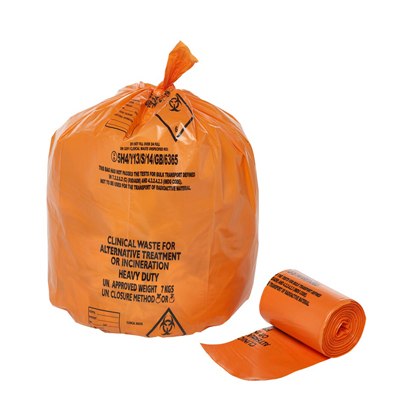 50 30 Litre/5 kg Clinical Waste bags – Medium Duty Orange 